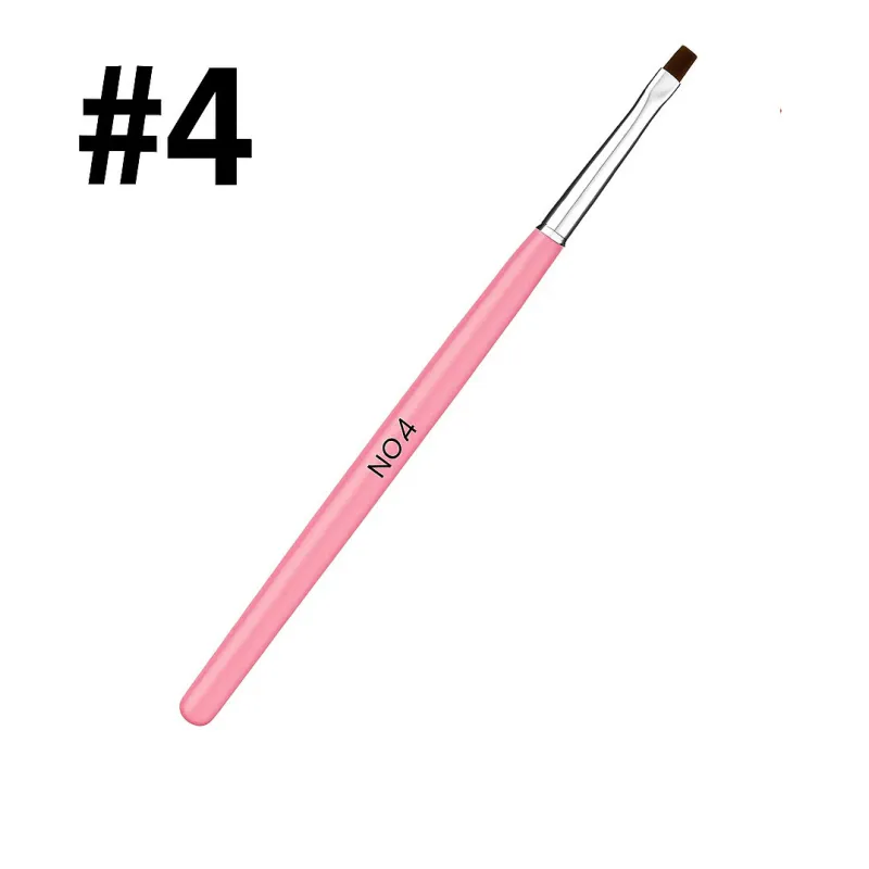 Pędzelek drewniany do żelu i stylizacji paznokci #4 – jasny róż | NILO Perfect Nails